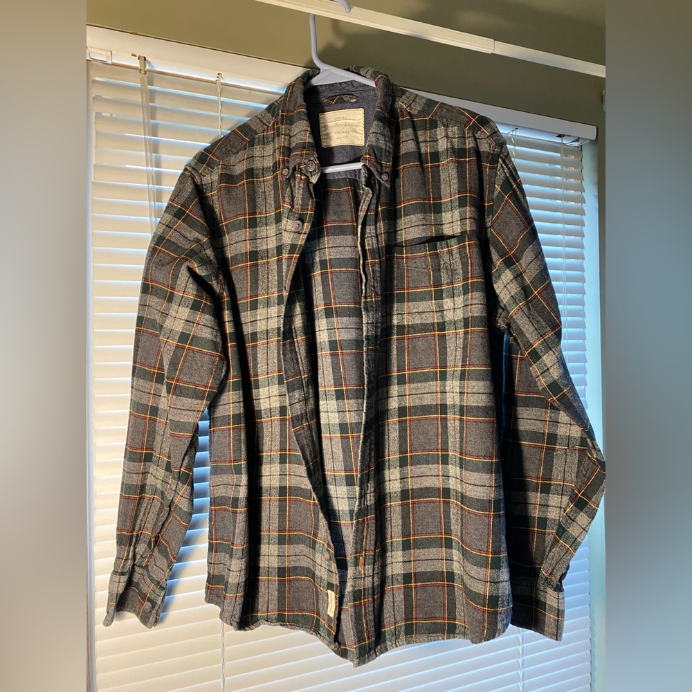 Mens Weatherproof Flannel Shirt, Size Large, Green, Grey, red,yellow.